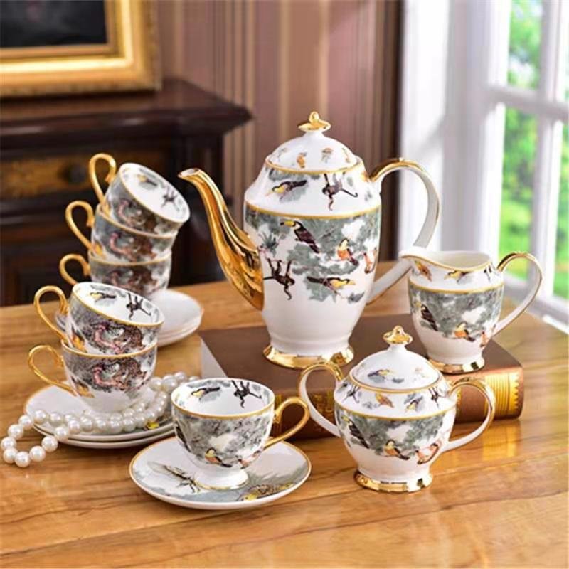 Hermes Tea set for six people, white and green. - Hermes Kitchen and Dining | Aleppo Gift UAE